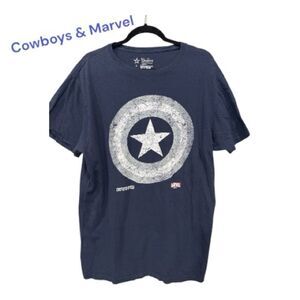 Dallas Cowboys Captain America Shirt Mens Large Adult Comic